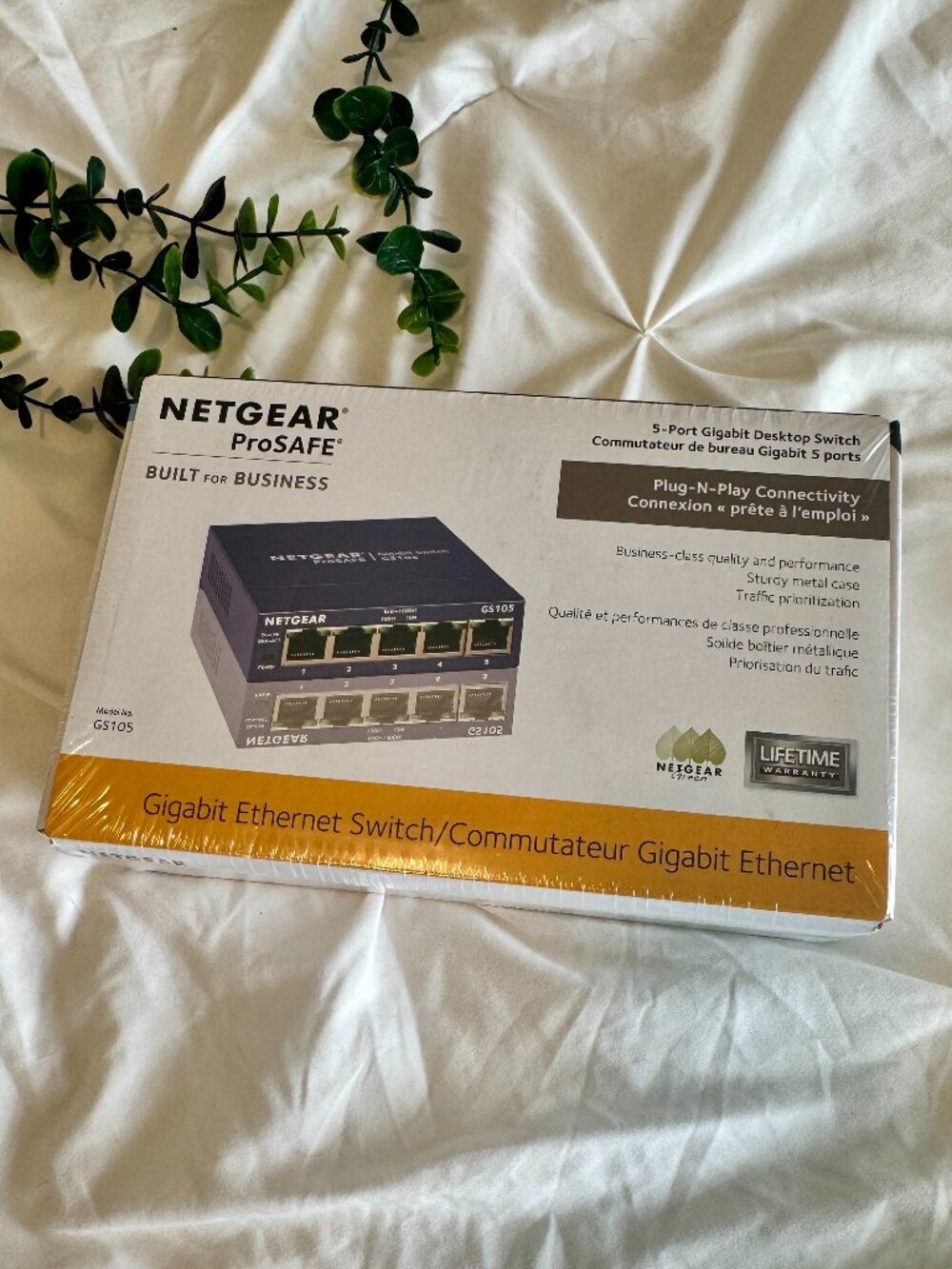 NETGEAR ProSAFE 5-Port Gigabit Desktop Switch (GS105) – Brand New Sealed